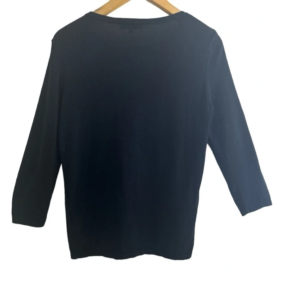 Christian Dior Parfums CD Uniform Black Silk-Cotton Sweater Medium